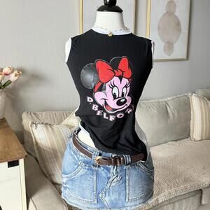 Minnie Graphic Backless Sleeveless Y2K Top